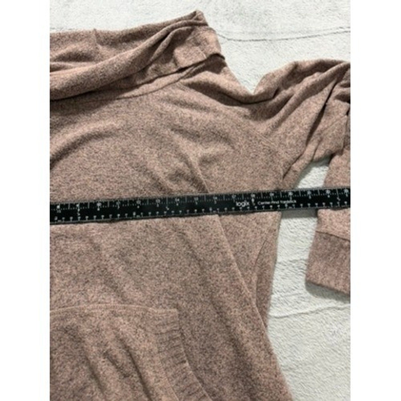 Torrid Super Soft Plush Cowl Neck Tunic Sweater Mauve Brown Marl Size 0 L XL