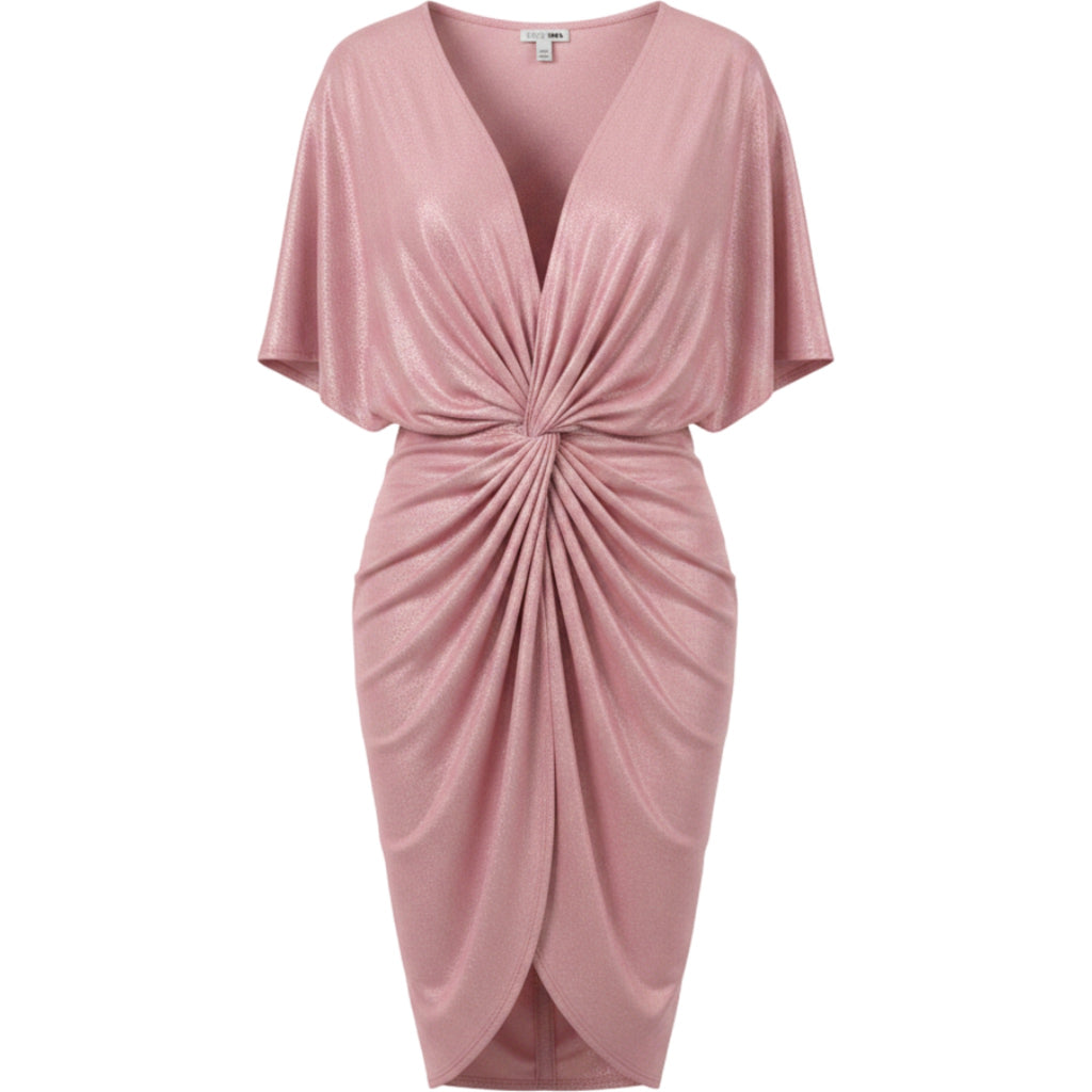 Fashion Nova XL Blush Pink Twist Front Midi Dress Draped Club Glam Wedding