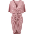Fashion Nova XL Blush Pink Twist Front Midi Dress Draped Club Glam Wedding