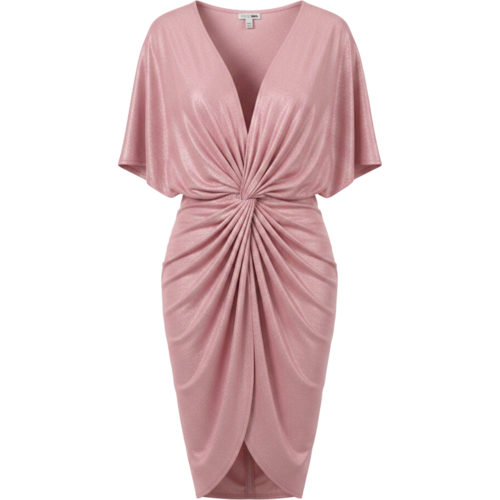 Fashion Nova XL Blush Pink Twist Front Midi Dress Draped Club Glam Wedding