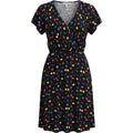 ModCloth 4X Cherry Print Fit Flare Midi Dress Retro V Neck Short Sleeve Whimsy