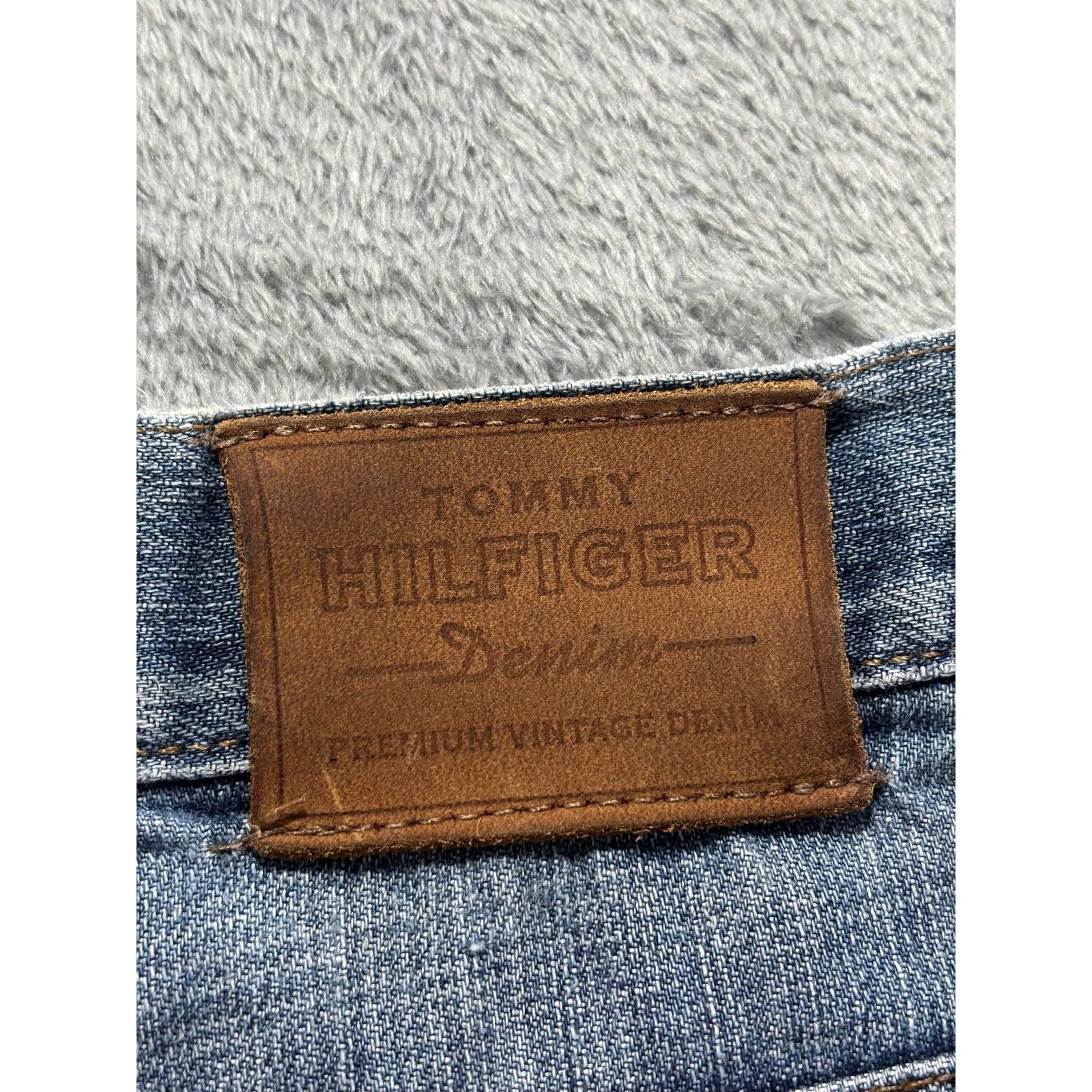 Tommy Hilfiger 36 Blue Denim Carpenter Shorts Mens Vintage Casual 90s Relaxed