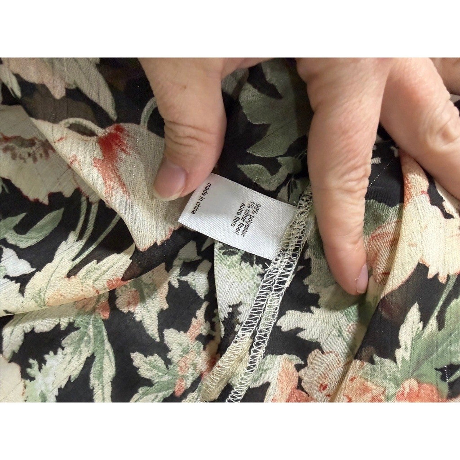 Maurices Womens Floral Kimono Cardigan Sheer Metallic Chiffon Wrap One Size