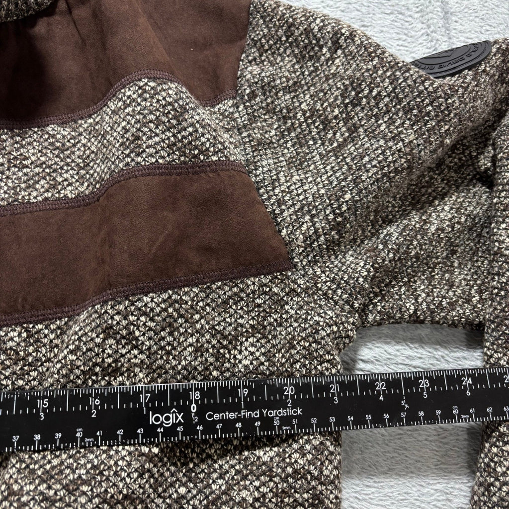 Buffalo David Bitton Mens L Brown Full Zip Mock Neck Sweater Ribbed Knit NWT
