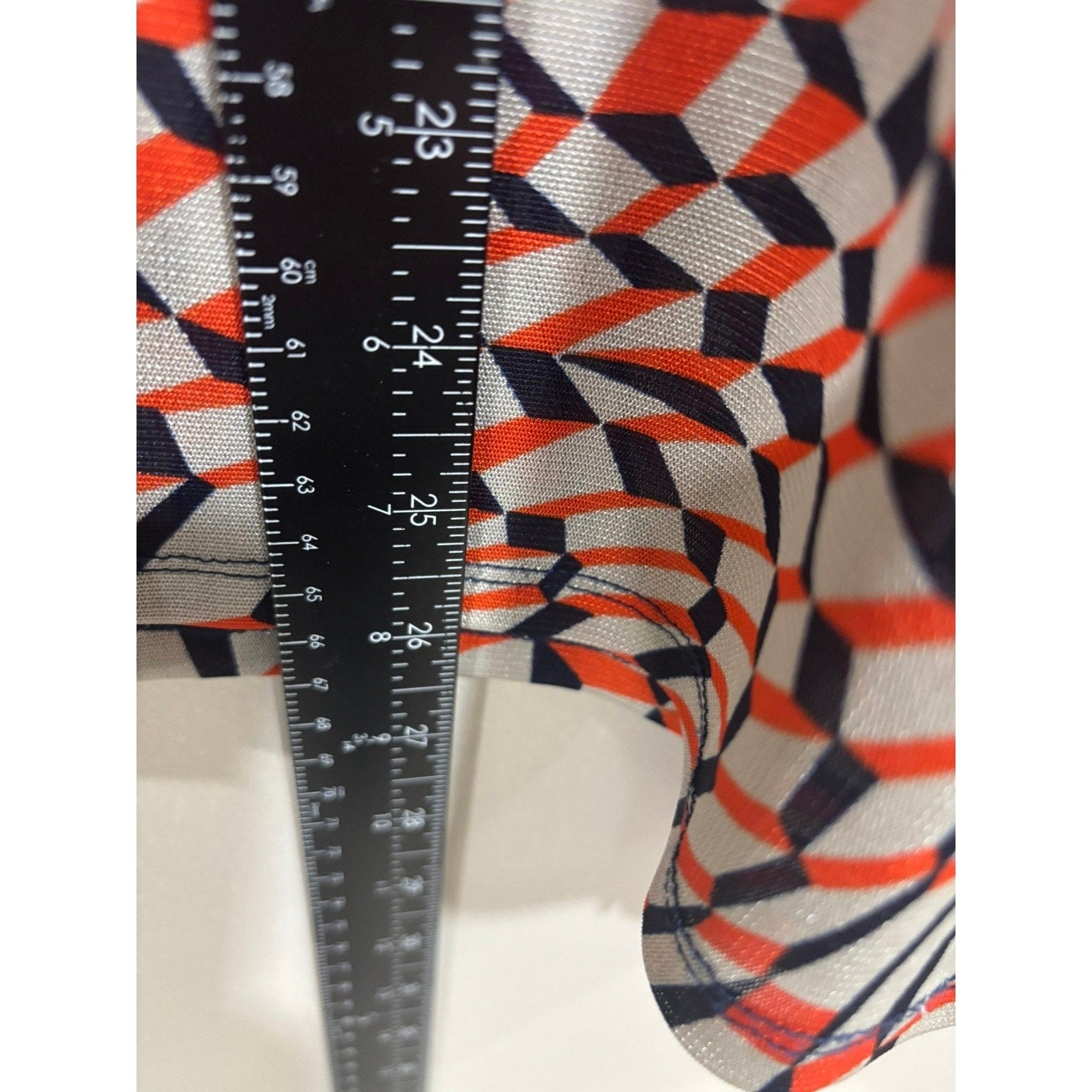 S-Twelve Geometric Print Button Down Blouse Retro Mod Top Large Chic Artsy Bold
