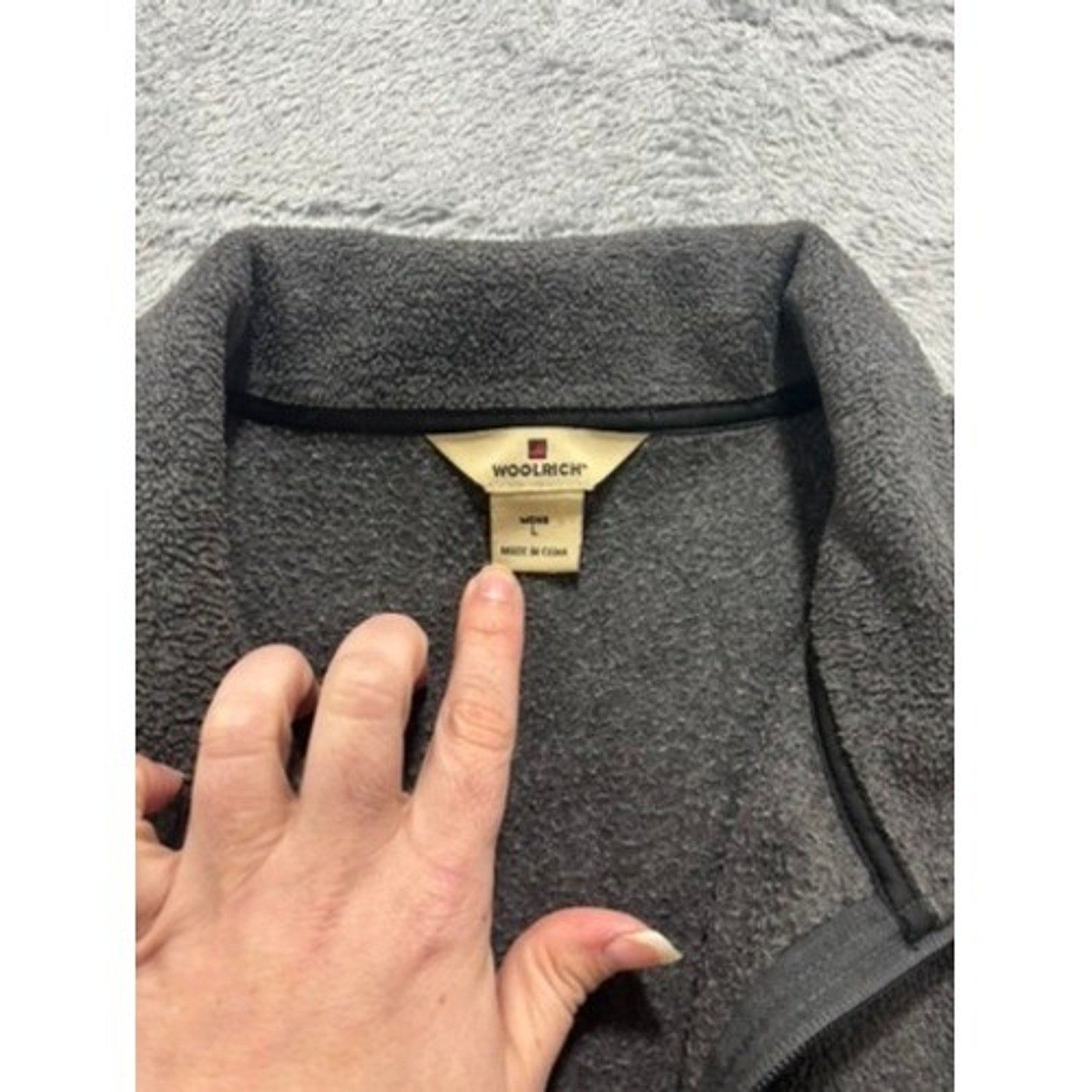 Woolrich Fleece Vest Women M Gray Full Zip Outdoor Lightweight Classic Core