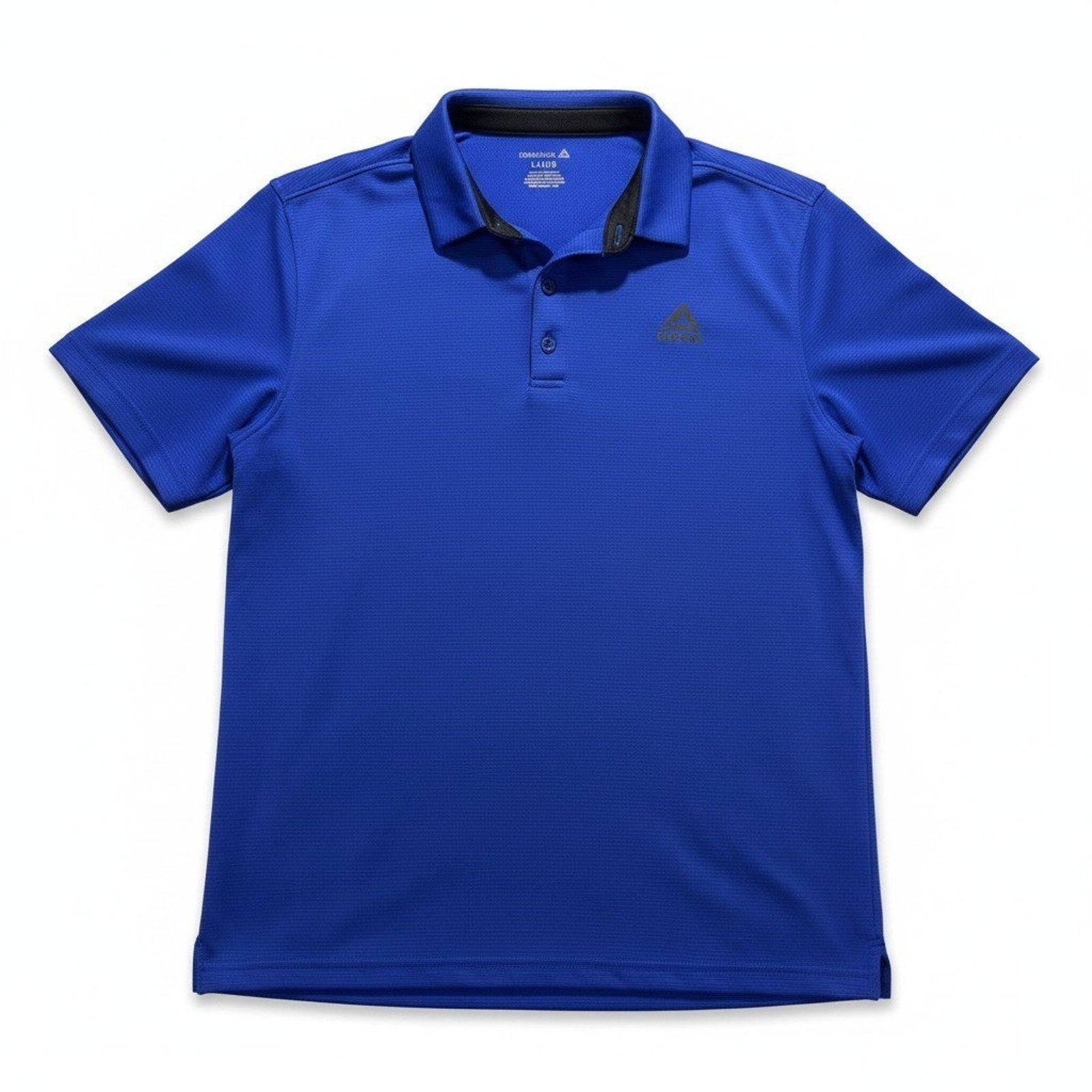 Reebok L Blue Short Sleeve Polo Shirt Mens Athleisure Casual Sporty