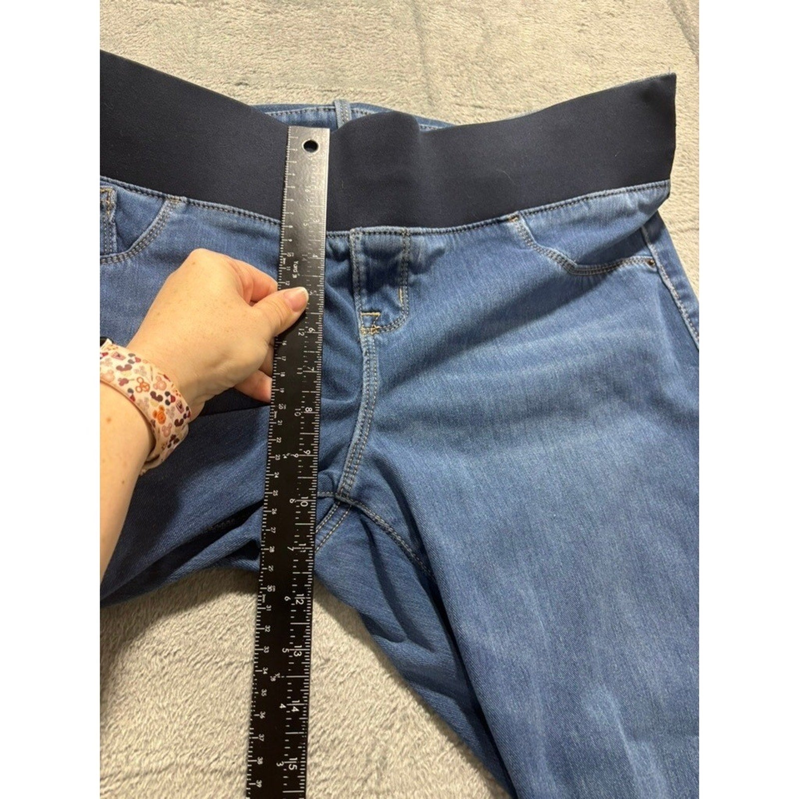 Old Navy Maternity Rockstar Super Skinny Jean Blue Medium Wash Low Panel Size 16