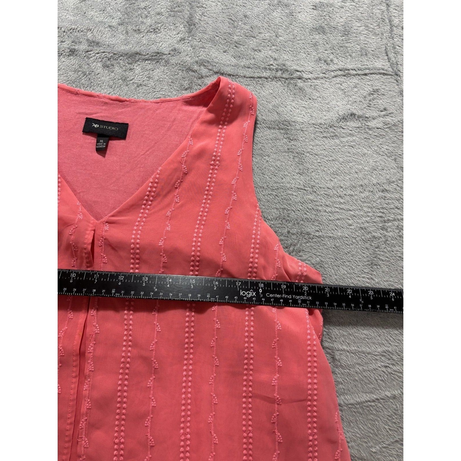 AB Studio XL Womens Pink Layered Sleeveless Blouse Boho Casual Top