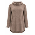 Torrid Super Soft Plush Cowl Neck Tunic Sweater Mauve Brown Marl Size 0 L XL
