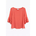 LOFT Outlet Coral Blouse Ruffle Sleeve Feminine Chic Top Small Coquette Office