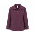 Koret Petites Womens Plum Purple Full Zip Utility Jacket Collared Flap Pockets L