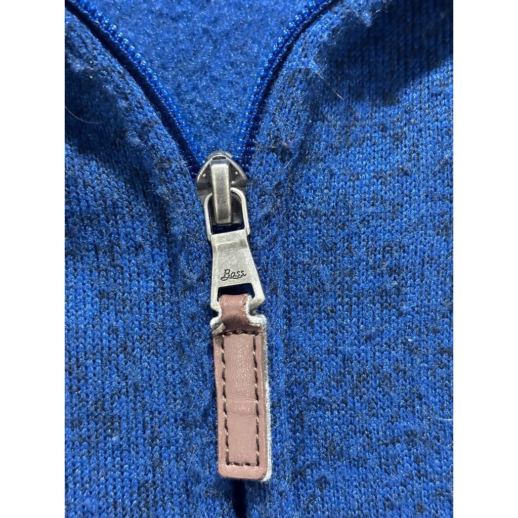 G.H. Bass & Co. Mens L Blue Full Zip Fleece Jacket Casual Cozy Outdoorsy