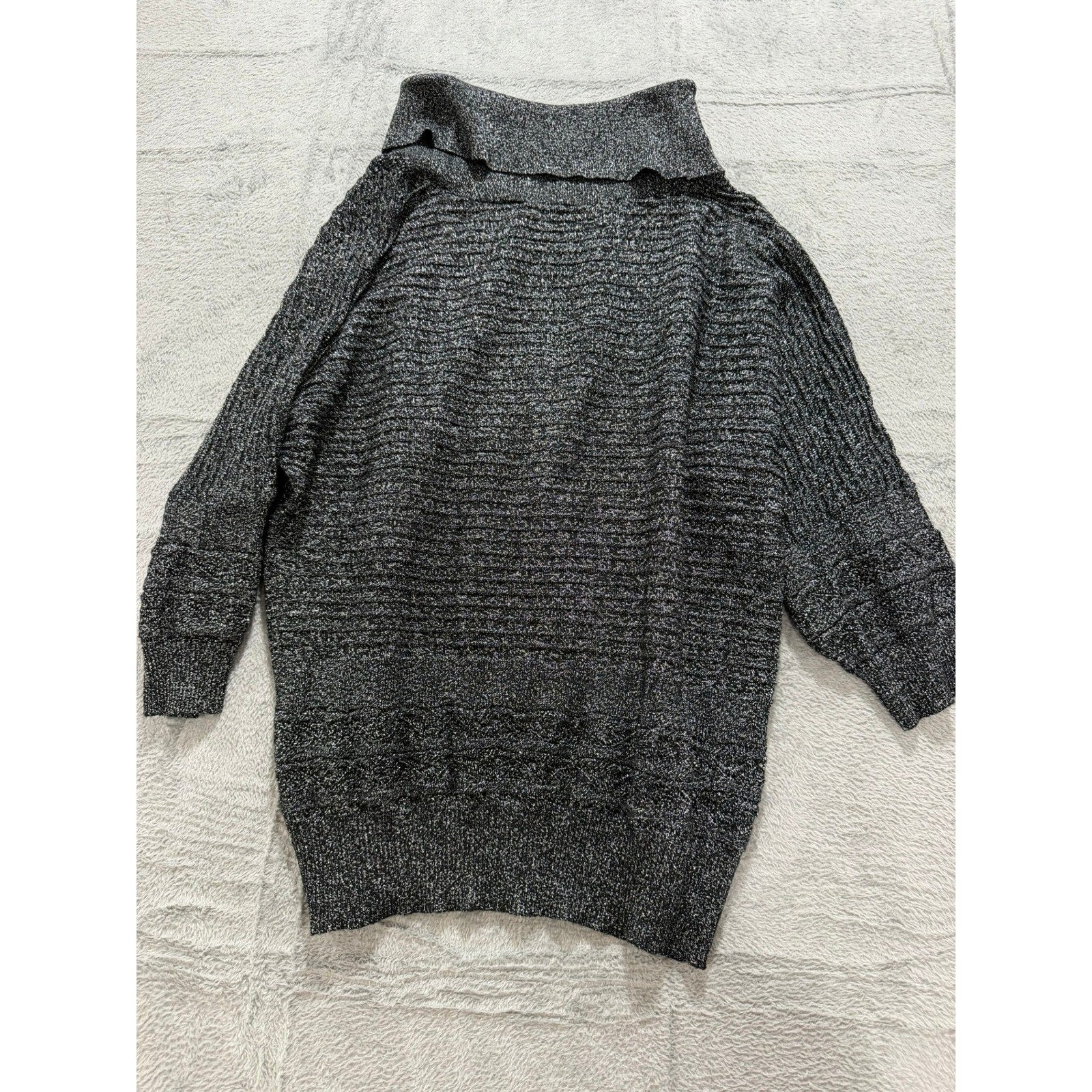 Cathy Daniels Sweater Womens M Metallic Knit Turtleneck Chunky Cozy Pullover