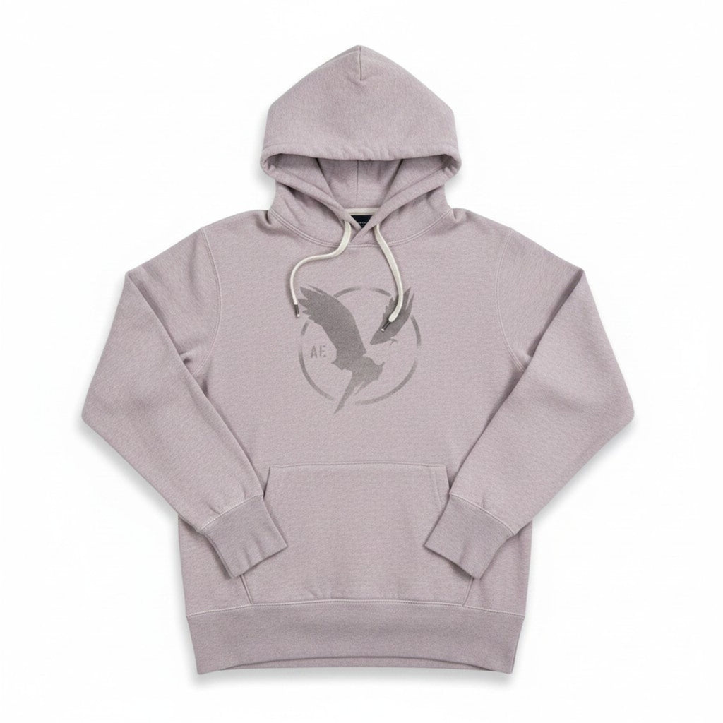 American Eagle Womens S Mauve Pink Graphic Hoodie Sweatshirt Casual Cozy Boho