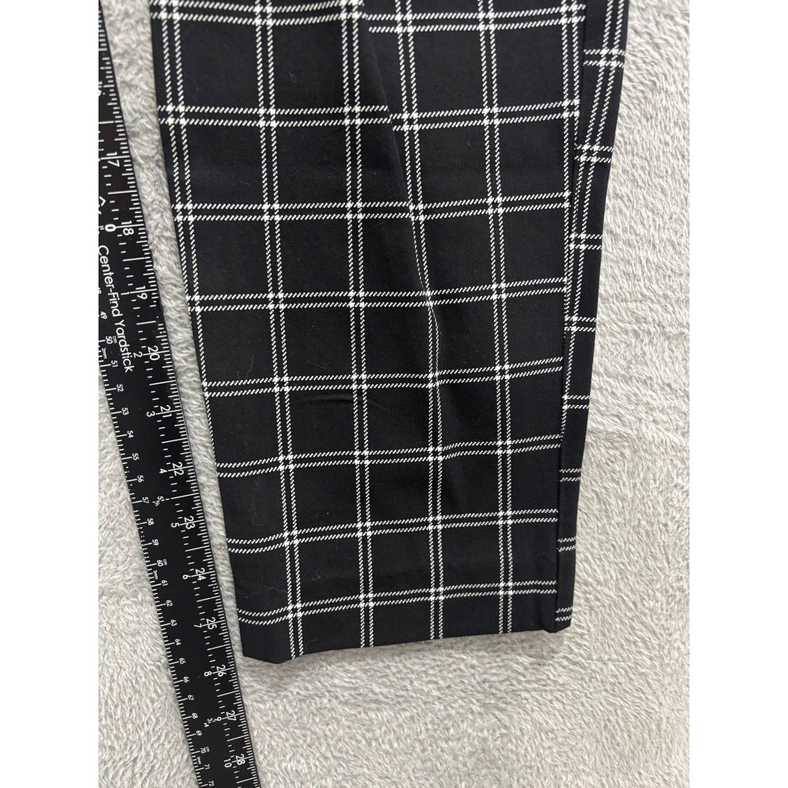 Old Navy Pixie High Rise Ankle Pants Black White Windowpane Plaid Womens 14