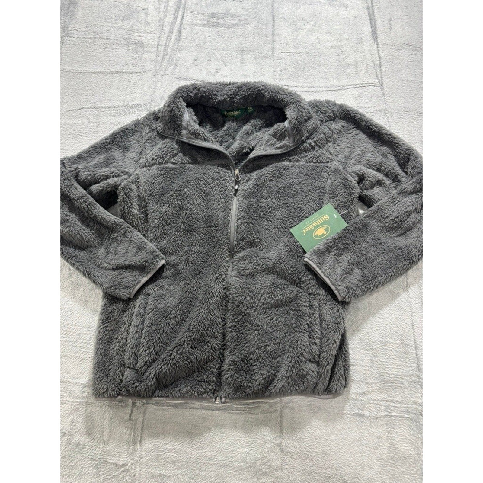 Stillwater Supply Co Sherpa Jacket Womens XXL Gray Fleece Full Zip Cozy Soft