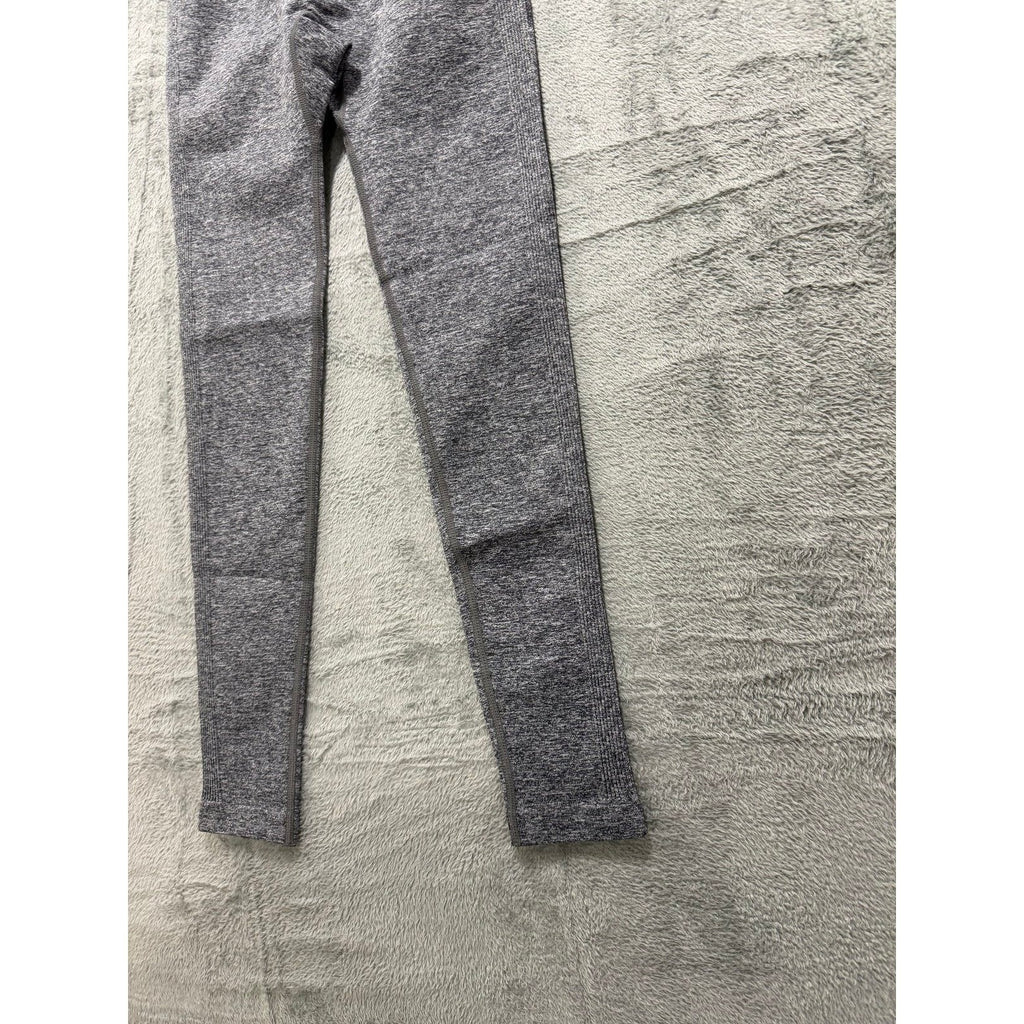 Womens L Gray Seamless High Waisted Leggings Athleisure Casual Yoga Pants