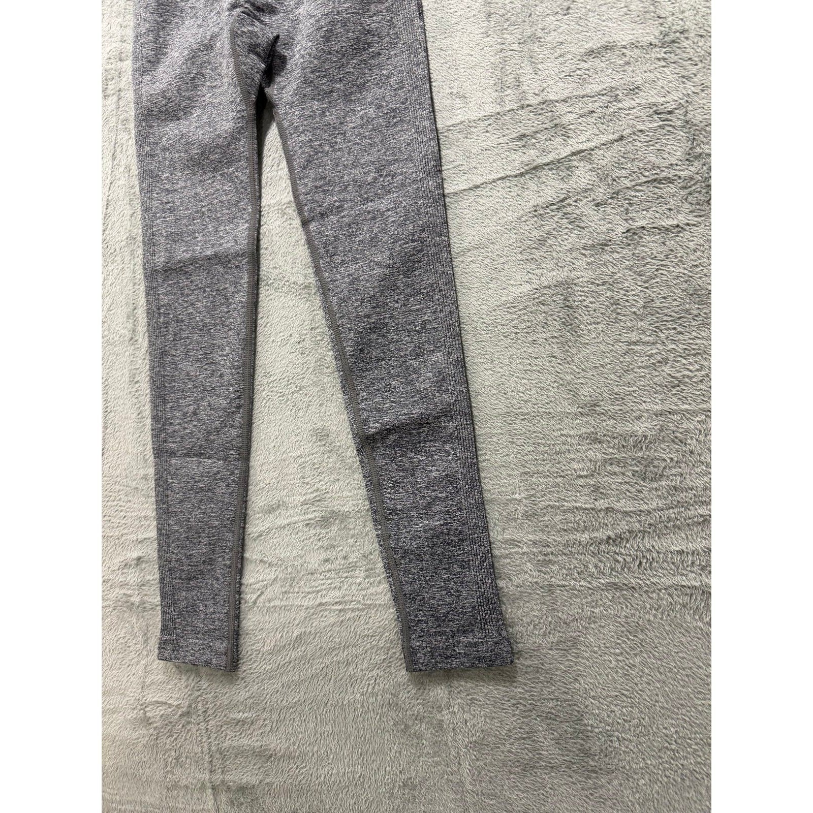 Womens L Gray Seamless High Waisted Leggings Athleisure Casual Yoga Pants