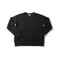Time and Tru M Black Womens Mixed Cable Knit Sweater Crewneck Cozy Casual Boho