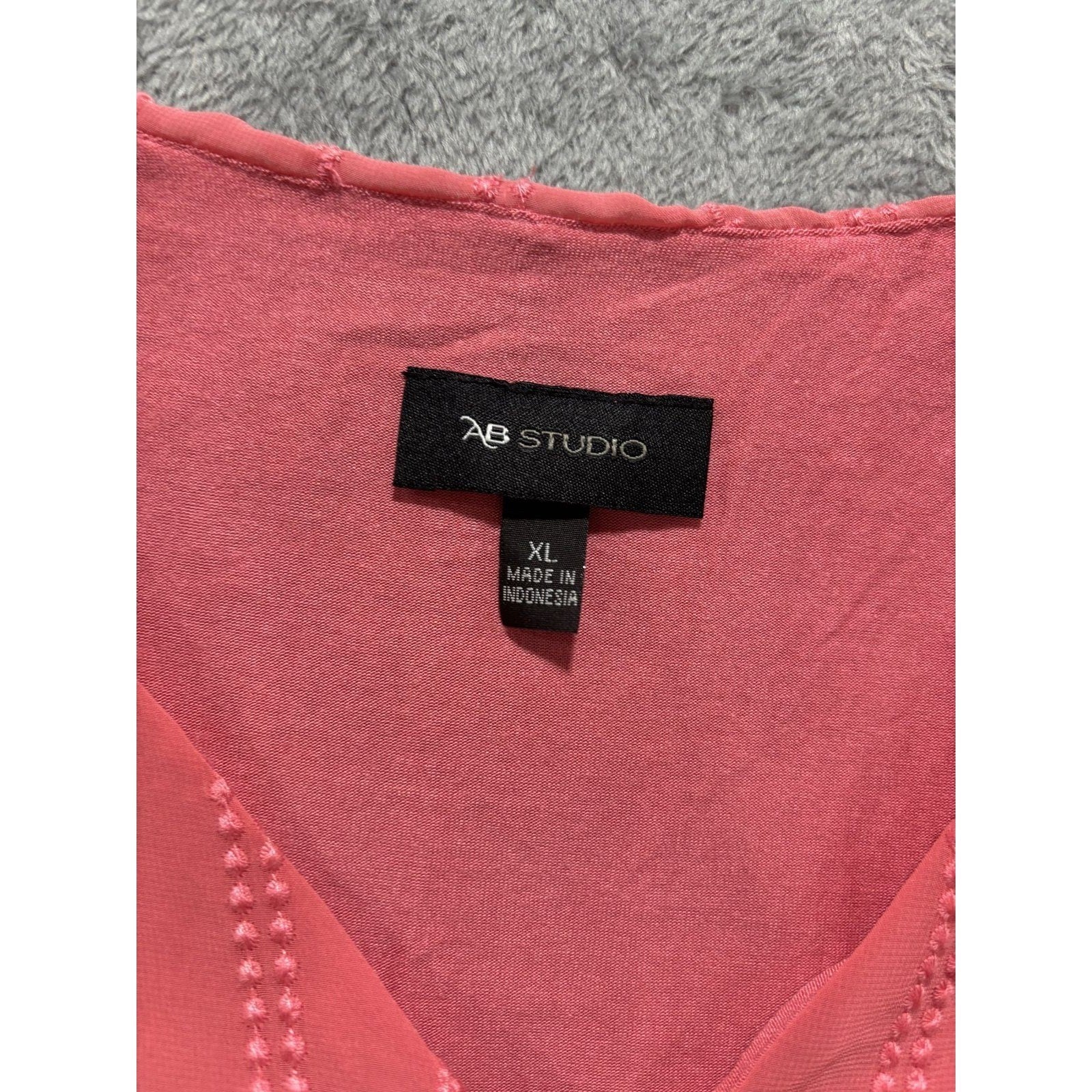 AB Studio XL Womens Pink Layered Sleeveless Blouse Boho Casual Top