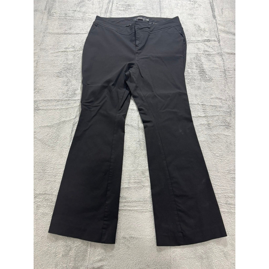 Torrid Studio Luxe Black Flare Leg Work Trousers Pants 14S Short Inseam