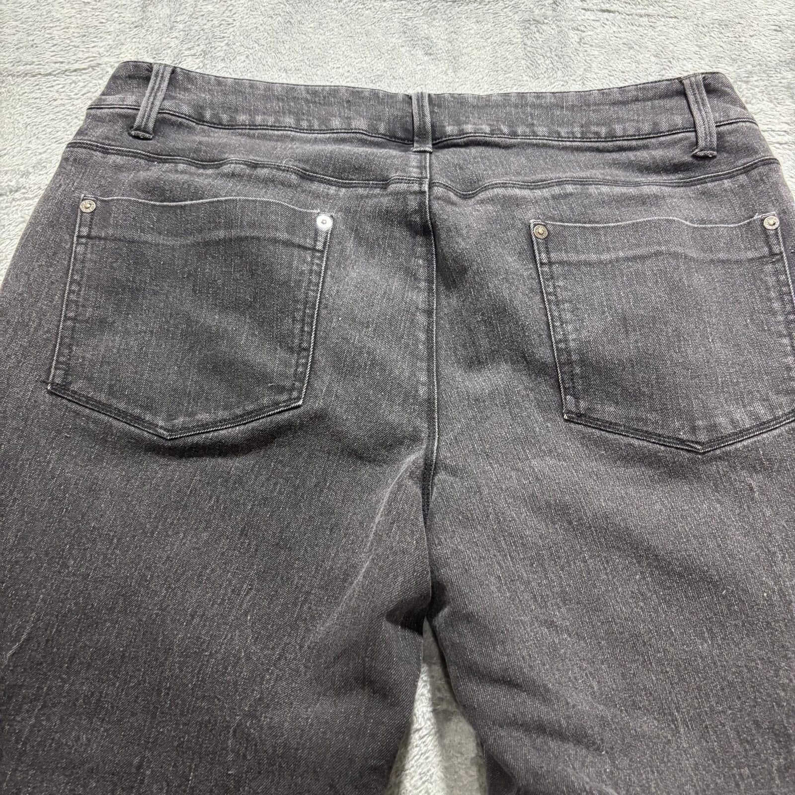 Faded Glory Womens 16 Black Denim Cropped Jeans Casual Boho Capri Pants