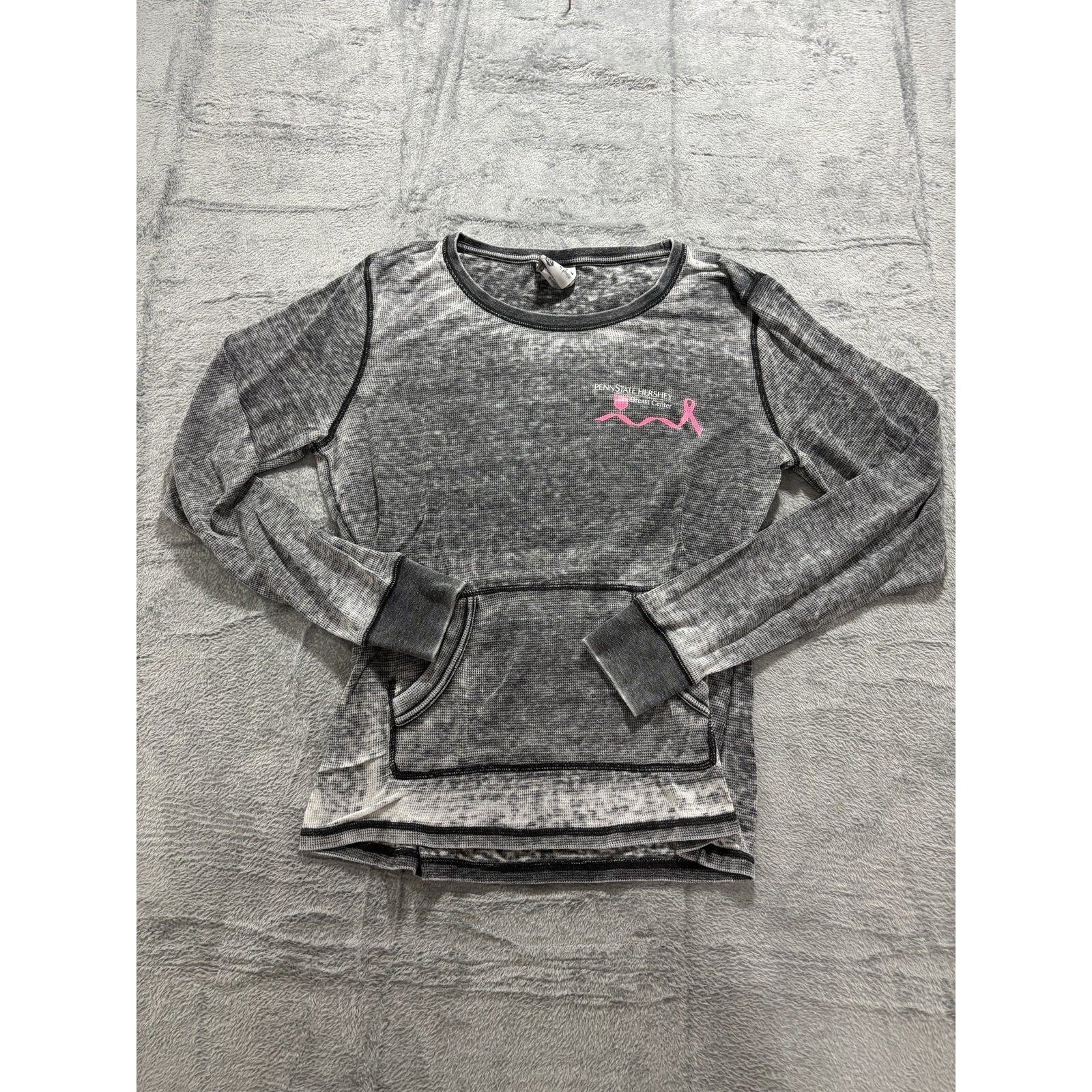 Zen by J. America Womens XXL Gray Thermal Hoodie Shirt Casual Vintage