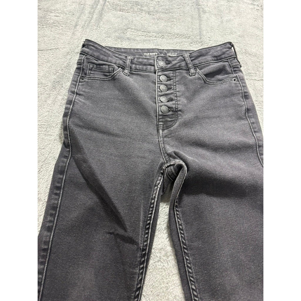 Old Navy 6 Womens Black Rockstar Super Skinny Jeans Extra High Rise Boho Casual