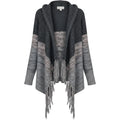 Knox Rose Gray Ombre Fringe Cardigan Size M Open Front Knit Sweater