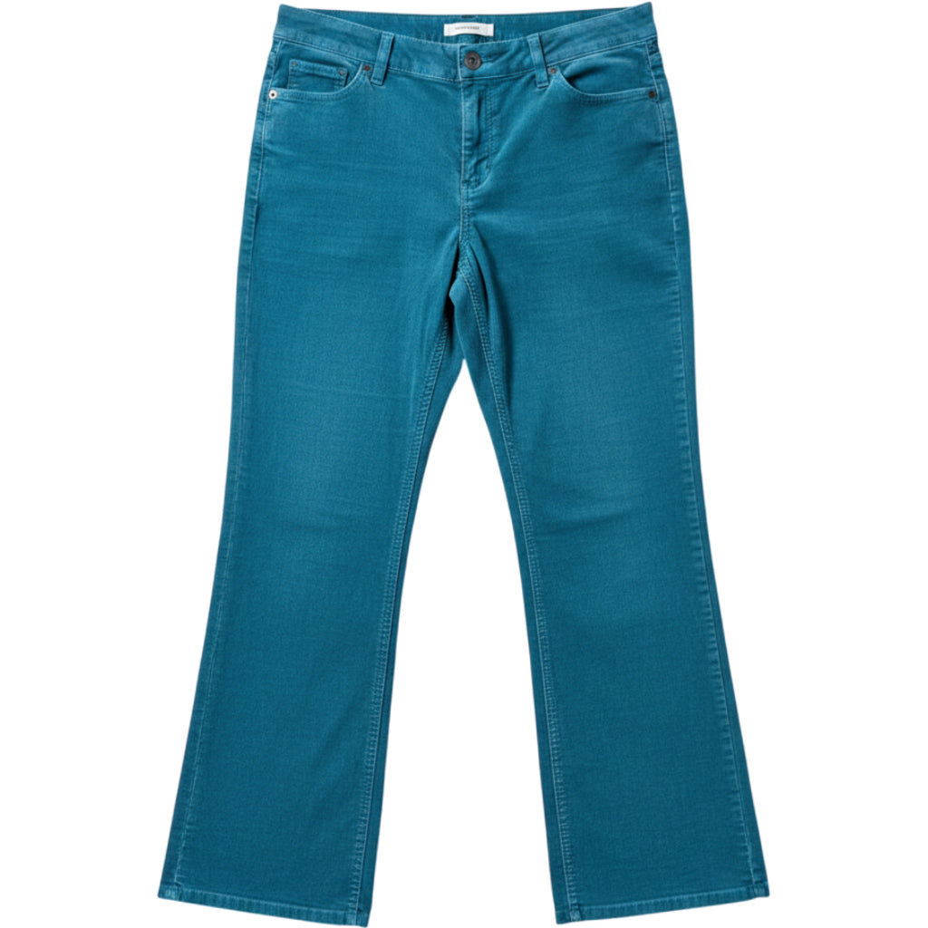 Coldwater Creek Teal Corduroy Pants Womens 8 Stretch Mid Rise Classic Whimsical