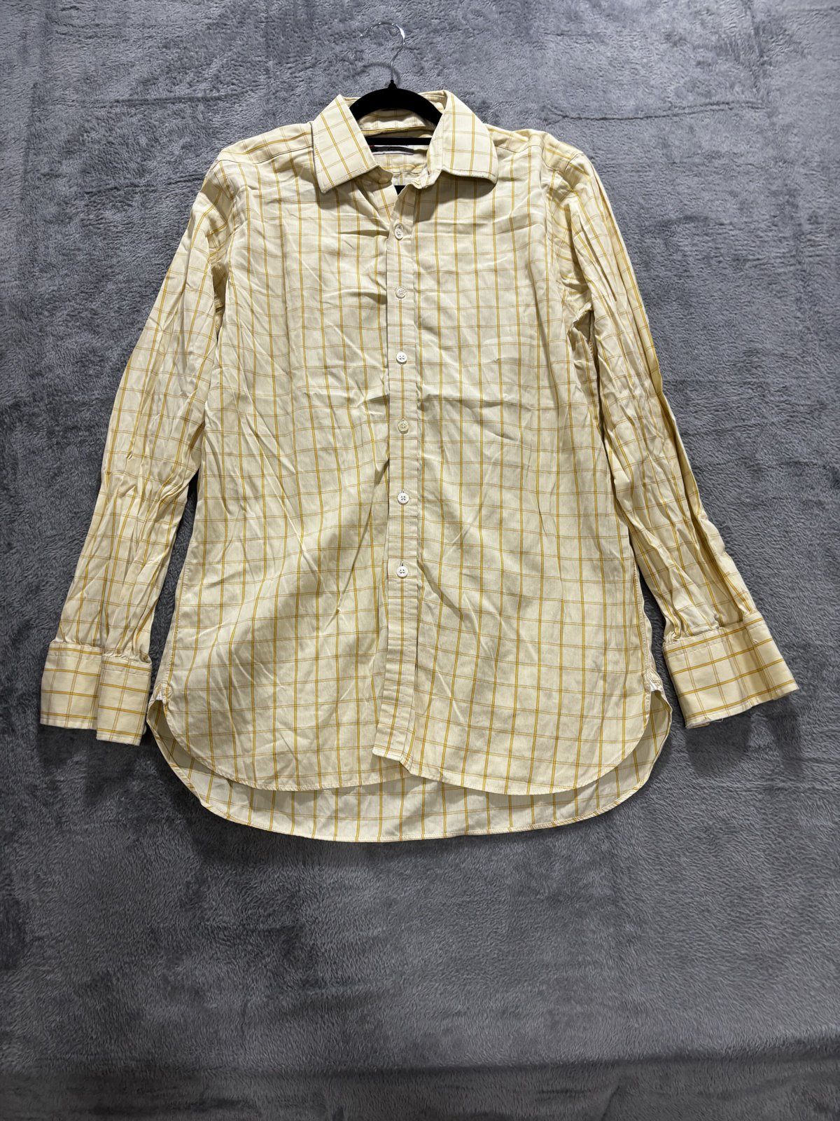 Turnbull & Asser Men's Yellow Check Shirt 15 1/2