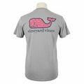 Vineyard Vines Mens XL Heather Gray Striped Whale Graphic Pocket Tee Preppy