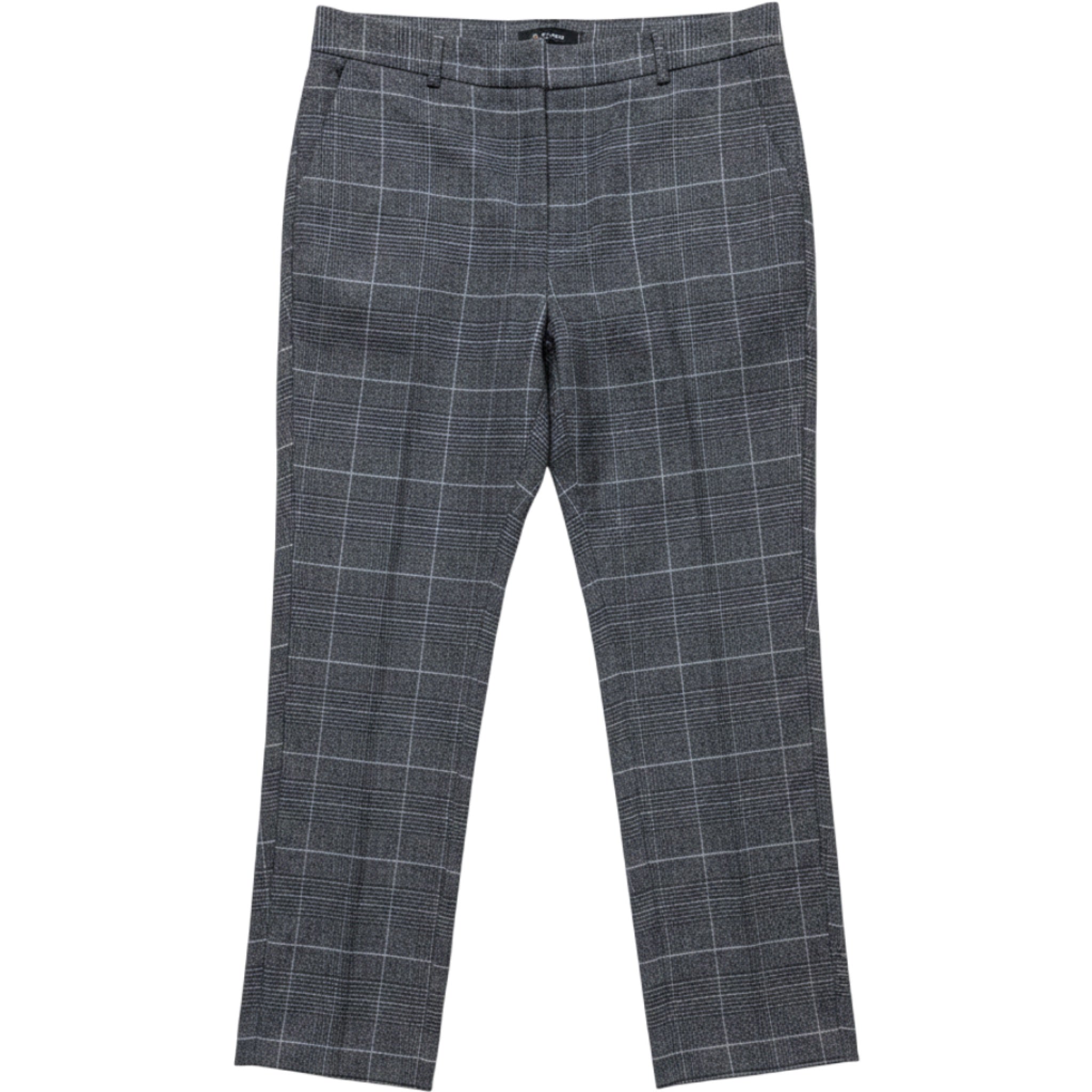 WHBM Slim Ankle Pants Womens 12 Gray Plaid Stretch Work Trousers Career Office