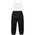 ASOS Black Cargo Jogger Pants Womens Size 18 Utility Tie Cuff Casual Everyday