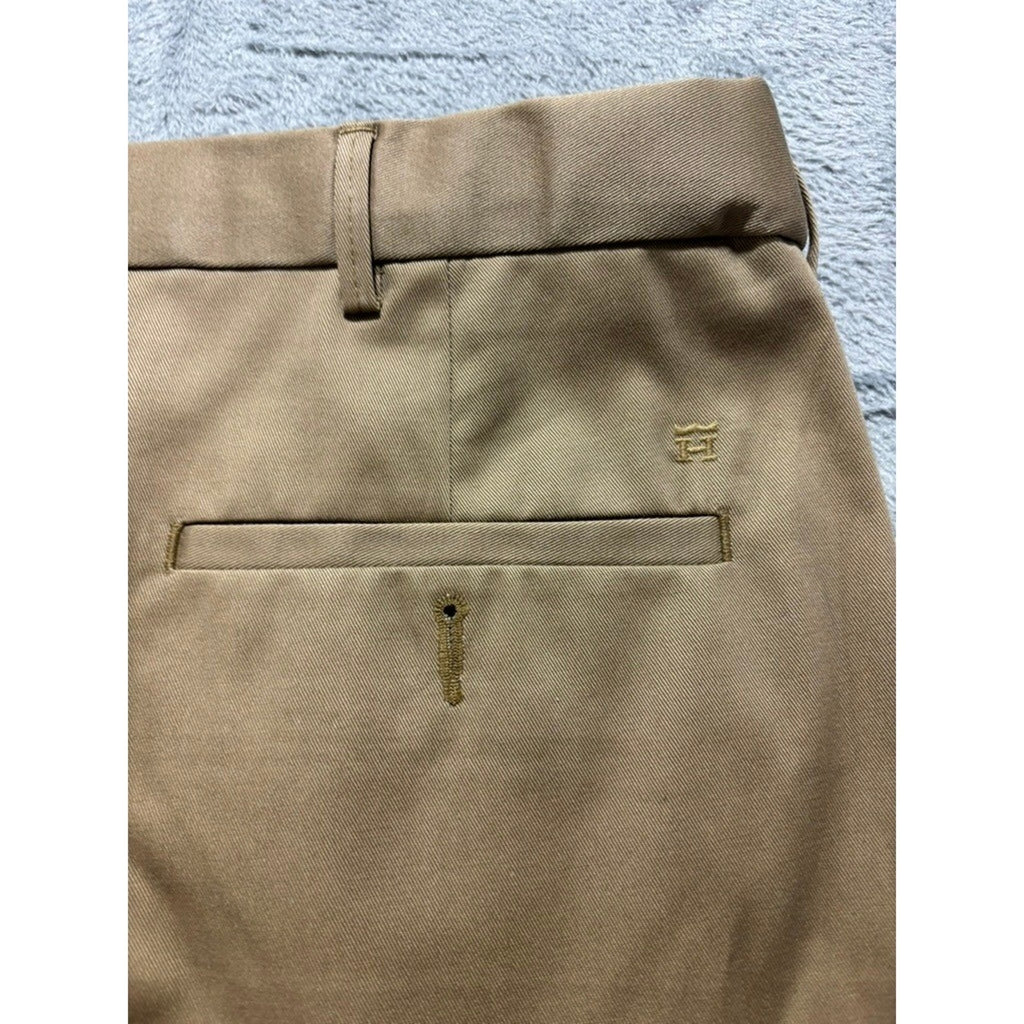 Haggar Khaki Pants Mens 42x29 Classic Fit No Iron Flat Front Dress Chino