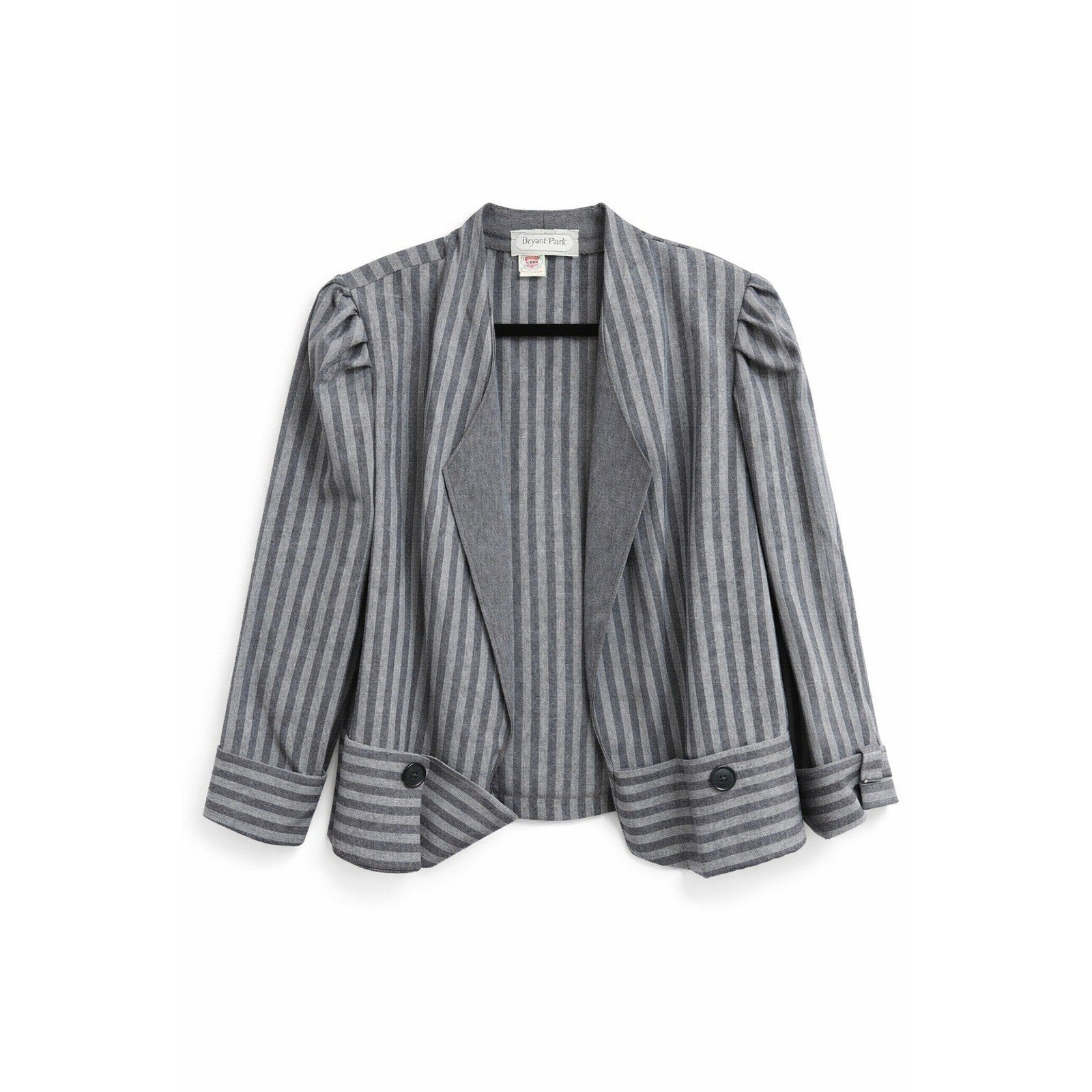 Vintage Bryant Park Striped Power Blazer Jacket USA Made Womens 22 Office 80s