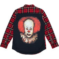 St Johns Bay Flannel Shirt Mens M Red Plaid Horror Clown Graphic Button Up