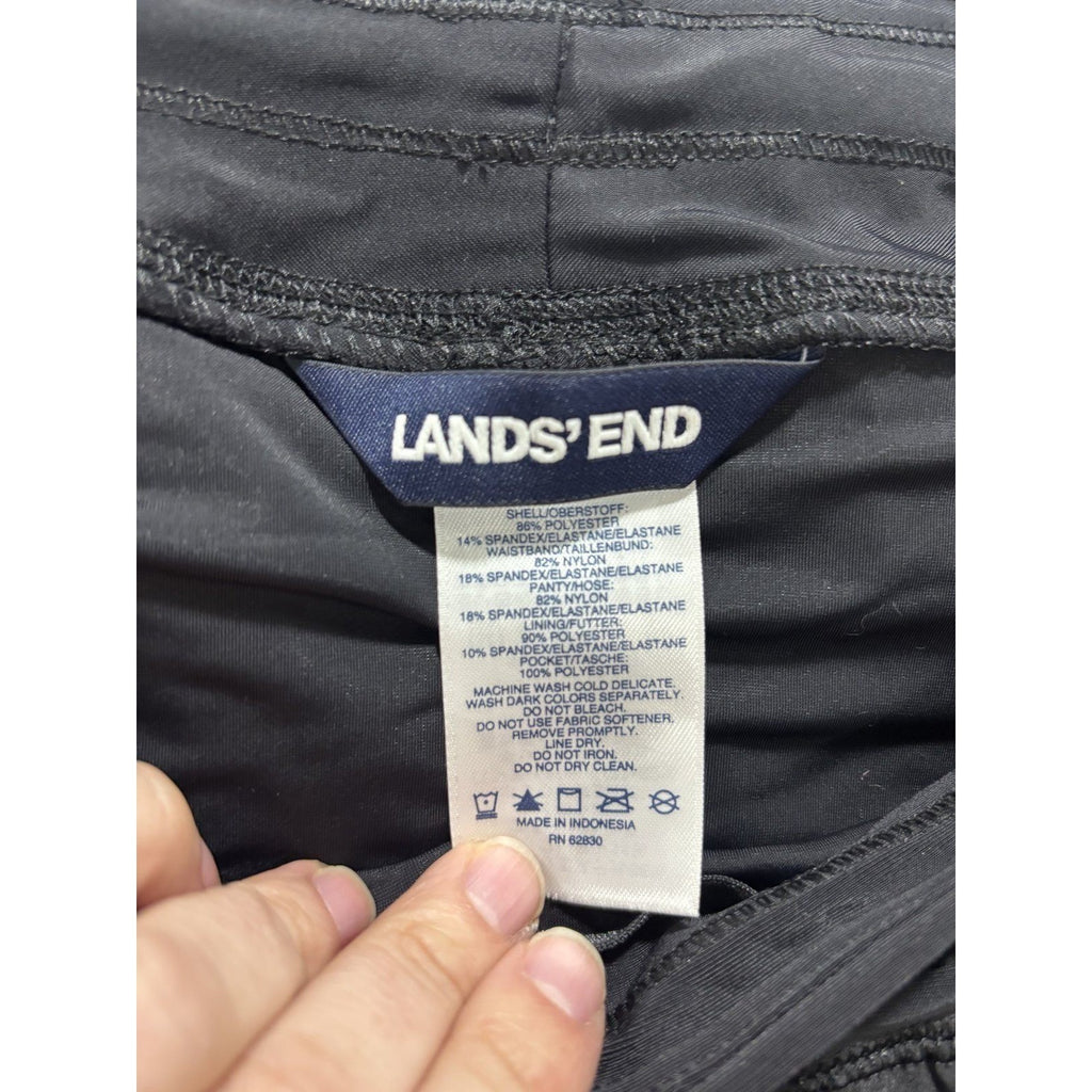 Lands End 16 Black Womens Athletic Shorts Casual Workout Running Gym Athleisure