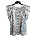 LOFT Outlet Top Womens Small Boho Aztec Print Cap Sleeve V Neck Blouse