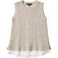 Simply Vera Vera Wang Knit Layered Tank Top Women's XS Neutral Lace Detail