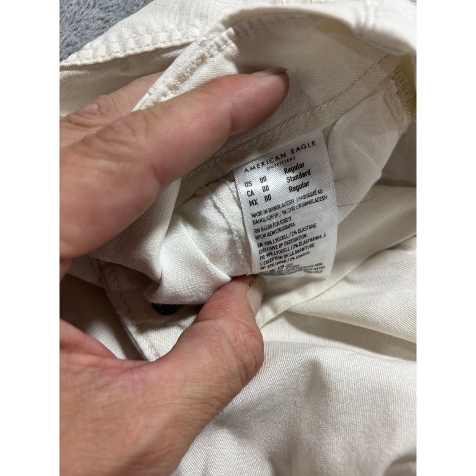 American Eagle 00 Womens Cream Cargo Pants Casual Utility Vintage Stretch Y2K