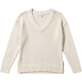Aerie Cream Open Knit V-Neck Sweater XS Cozy Lightweight Textured Casual