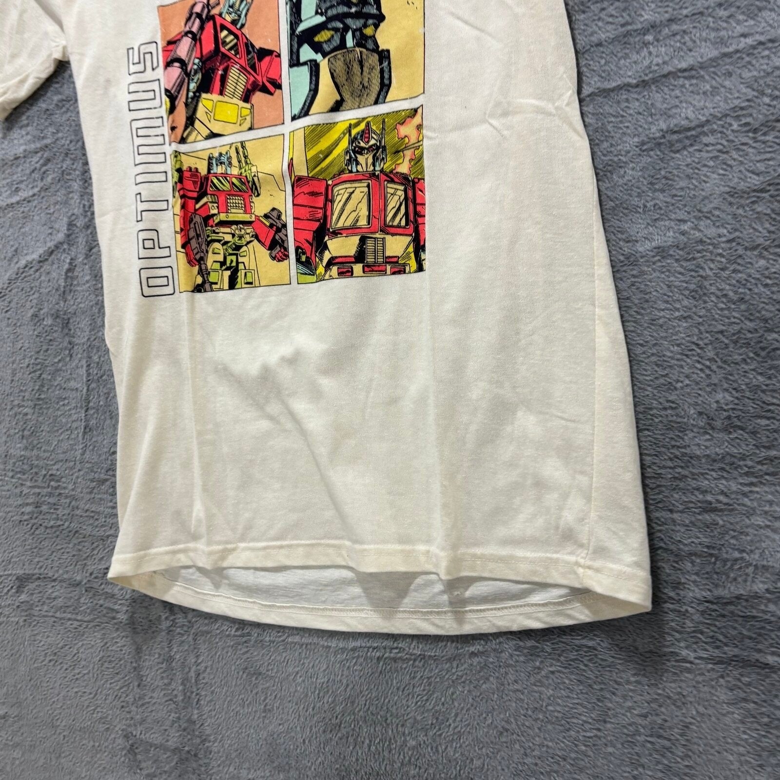 Transformers Womens M Cream Optimus Prime Graphic T-Shirt Vintage Casual