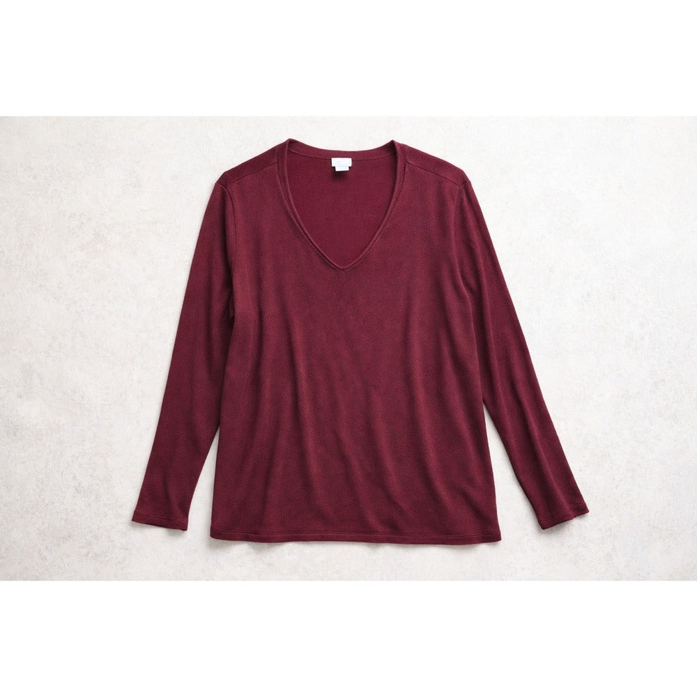 Chico's 3 XL Red Workwear Long Sleeve Knit Top Women Stretch Layer Classic