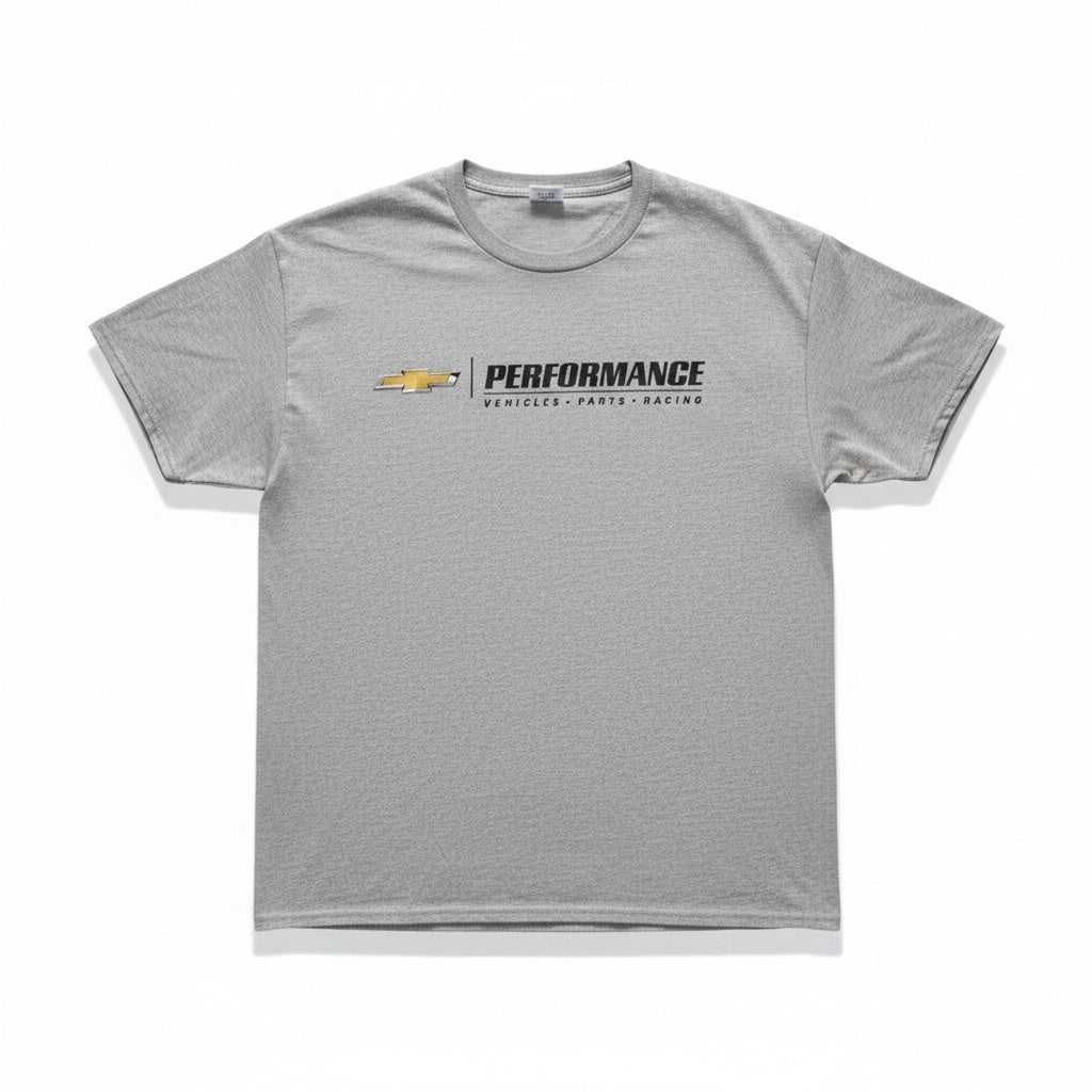 Chevrolet Performance XL Gray Graphic T-Shirt Mens Casual Vintage Racing Tee