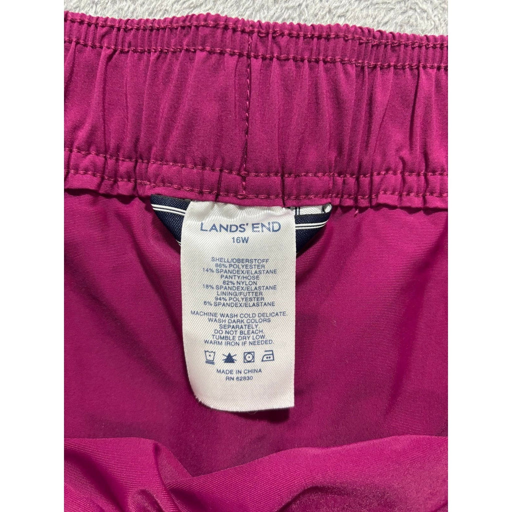 Lands' End 16W Magenta Pink Womens Athletic Board Shorts Casual Athleisure