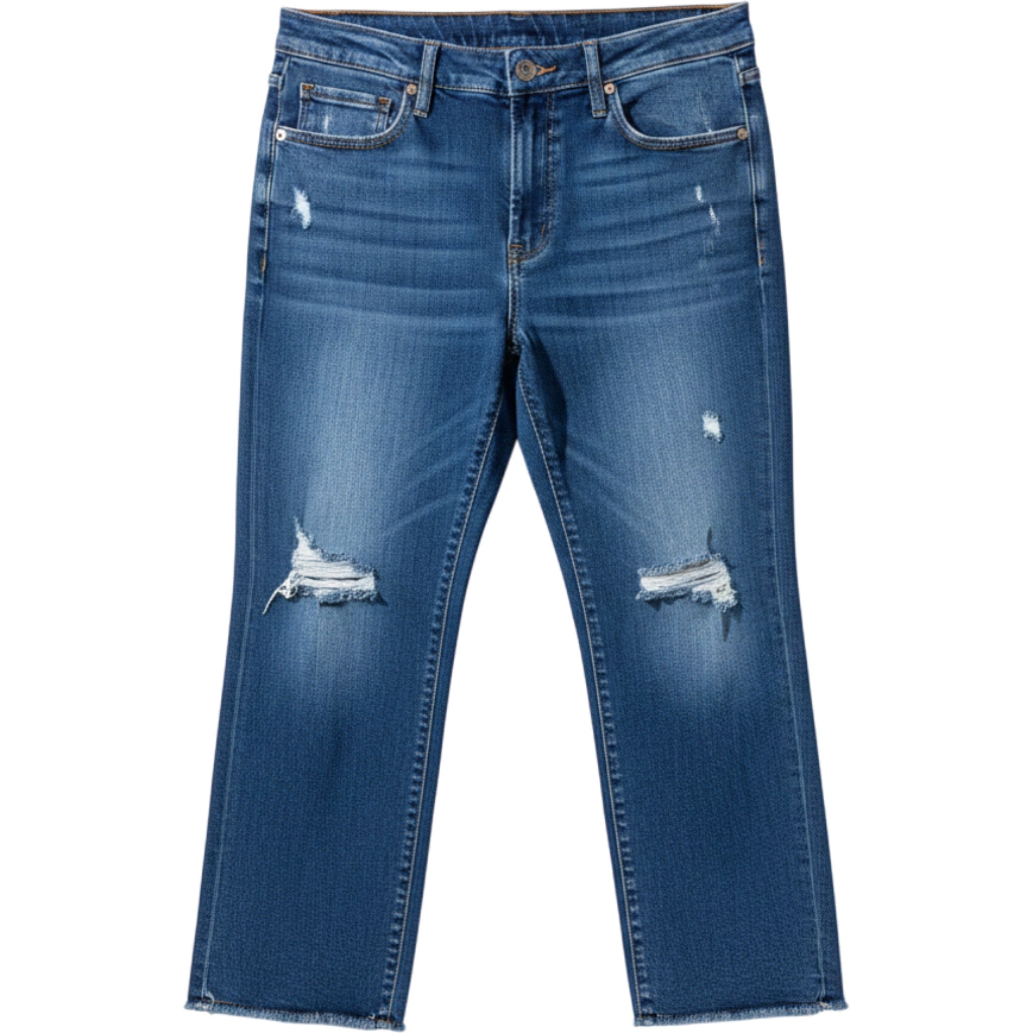 Nicole Miller Nomad Super High Rise Straight Jeans Size 14 Distressed Casual