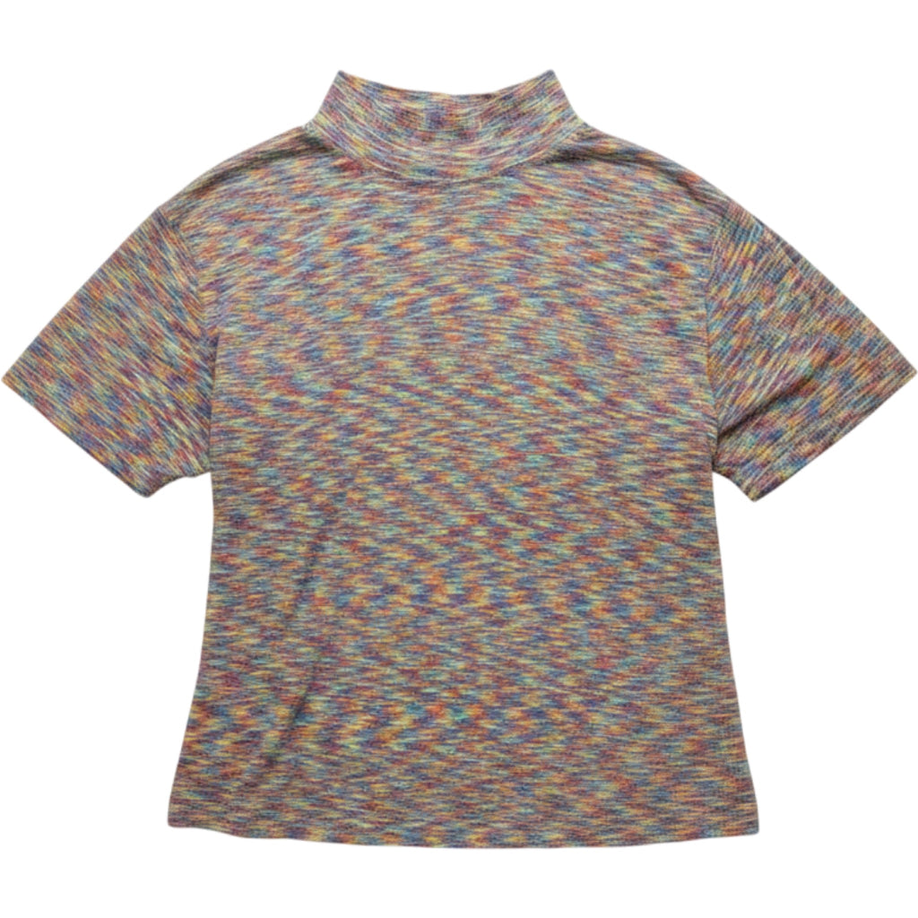 Venezia Jeans 2X Top Womens 18 20 Multicolor Mock Neck Y2K Stretch Retro Tee