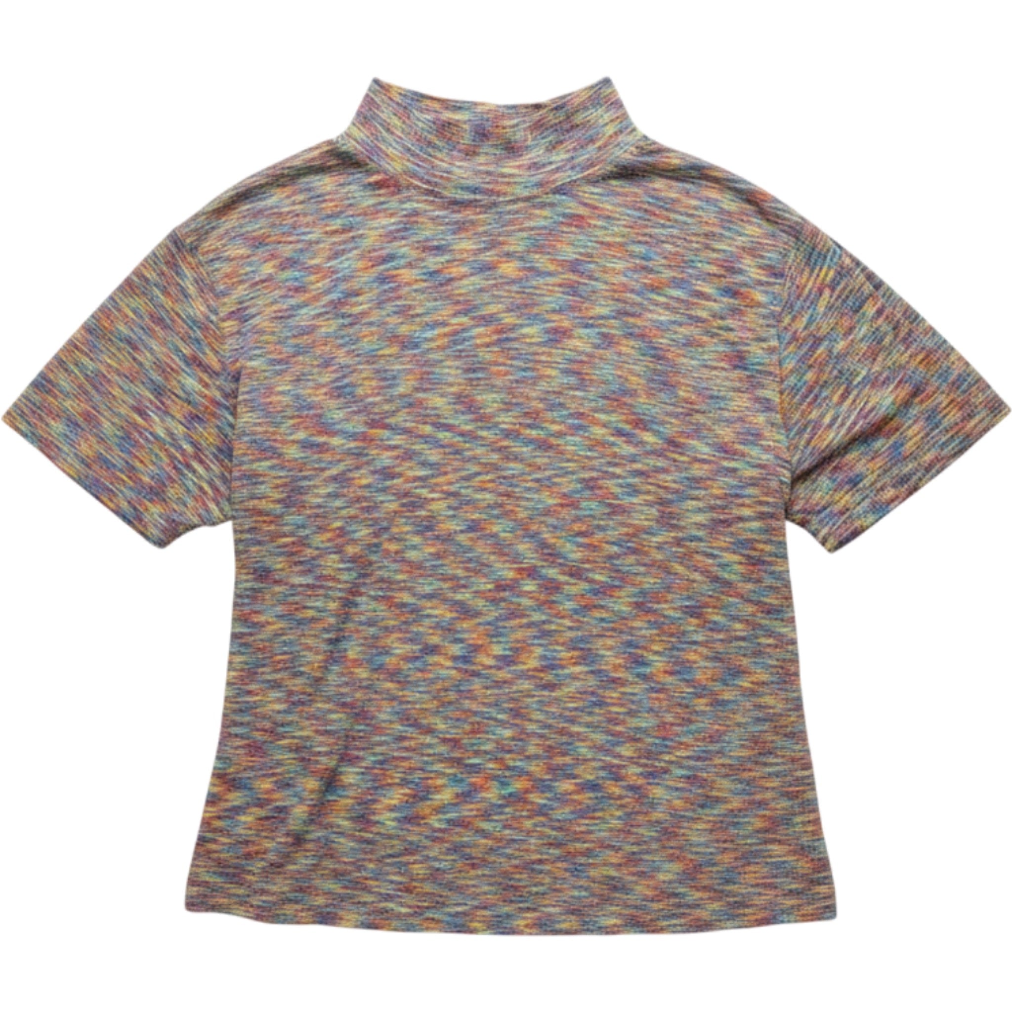 Venezia Jeans 2X Top Womens 18 20 Multicolor Mock Neck Y2K Stretch Retro Tee